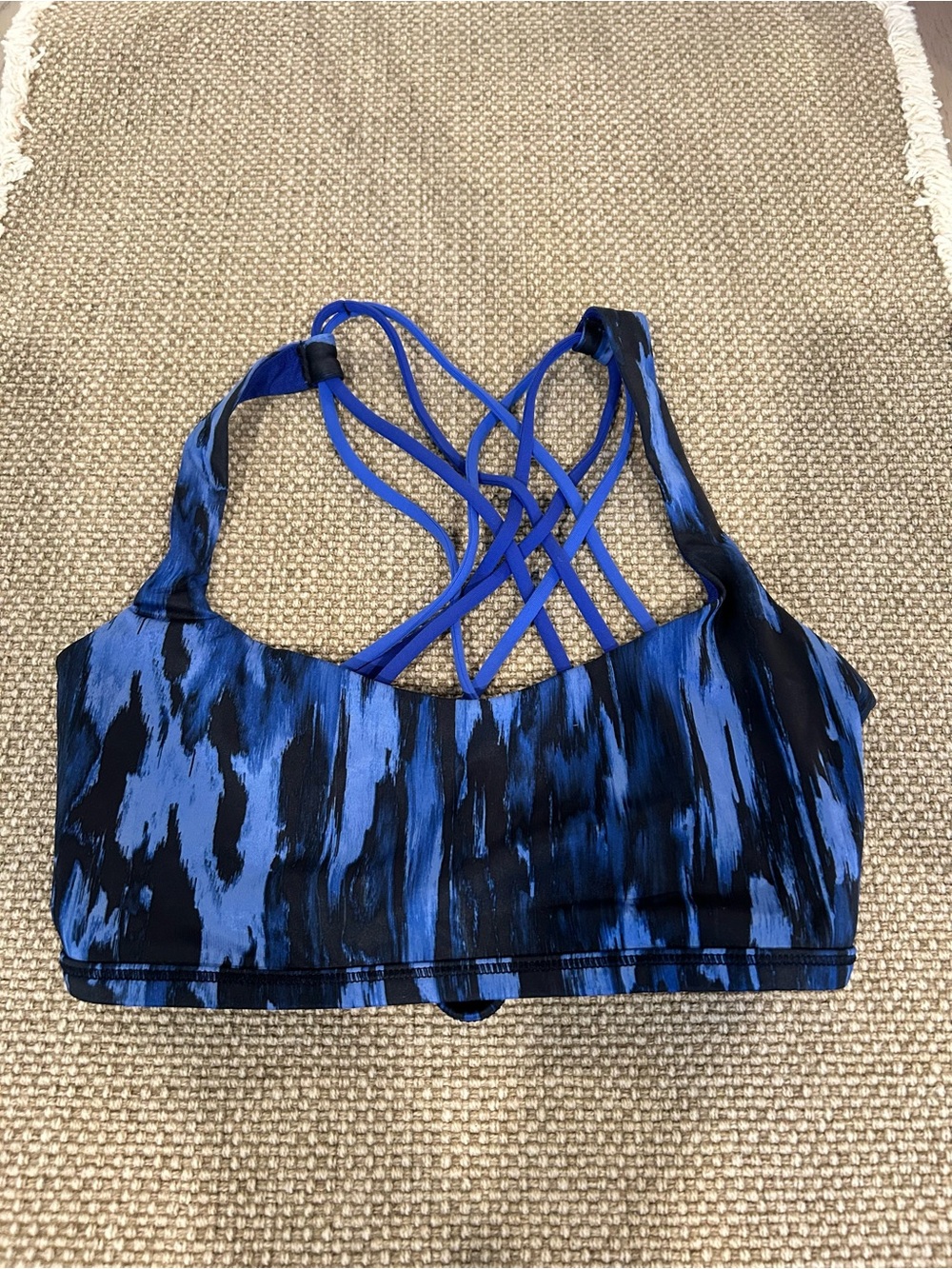 lululemon athletica Blue & Black Strappy Sports Bra